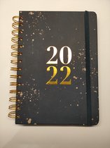 Jaaragenda - 2022 - Zwart - spetters - gouden letters
