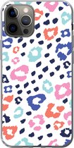 Coque iPhone 13 Pro - Imprimé panthère - Pastel - Couleurs - Siliconen - Sinterklaas - Noël - Cadeaux - Cadeaux de chaussures