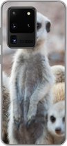 Geschikt voor Samsung Galaxy S20 Ultra hoesje - Nieuwsgierige stokstaartjes - Siliconen Telefoonhoesje