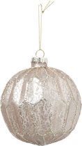 Oneiro's luxe kerstbal SEBYO Roze/Zilver  – ø100 mm - PER 1 STUK antraciet - grijs - zwart - kerstbal - luxe verpakking – kerstcollectie – kerstdecoratie – kerstboomhanger – kerstversiering -