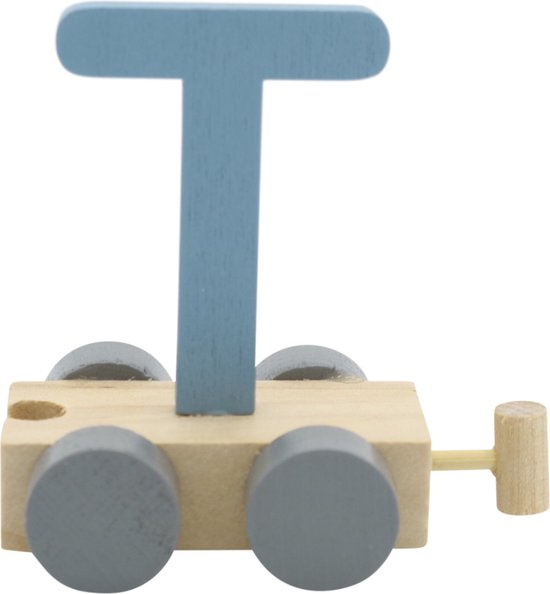 Lettertrein T blauw | * totale trein pas vanaf 3, diverse, wagonnetjes bestellen aub