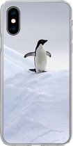 Geschikt voor iPhone X hoesje - Pinguïn - IJs - Winter - Siliconen Telefoonhoesje