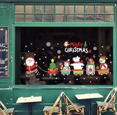 Kerst raamstickers Kerstboom en Slee - 100x45CM - Herbruikbaar - Kerstdagen - Feestdagen - Zelfklevende Stickers - Merry Christmas - Kerstman - Sneeuwpop - Winter