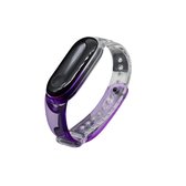 Horlogeband geschikt Voor  Mi Band 5/6 - Horloge Band - Polsband - Vervanging Bandjes - Transparant Paars