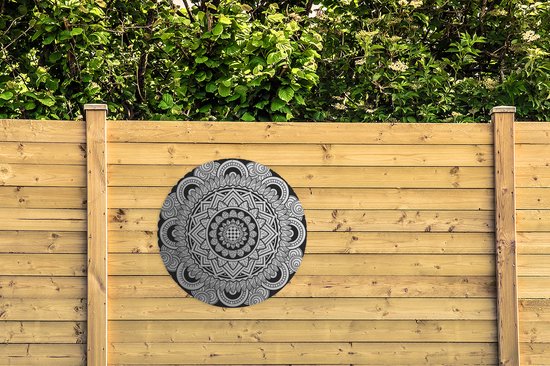 Affiche de jardin autour de Mandalas - Affiche de jardin gracieux Mandala - Affiche de jardin ronde 90x90 cm - Toile de jardin / Toile d'extérieur / Peintures pour l'extérieur (décoration de jardin)