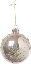 Oneiro's luxe kerstbal MYSYO Roze – ø80 mm - PER 1 STUK antraciet - grijs - zwart - kerstbal - luxe verpakking – kerstcollectie – kerstdecoratie – kerstboomhanger – kerstversiering - goud