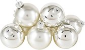 8x Oneiro's luxe kerstballen GLORE Zilver – ø80 mm- groen - kerstbal - luxe verpakking – kerstcollectie – kerstdecoratie – kerstboomhanger – kerstversiering