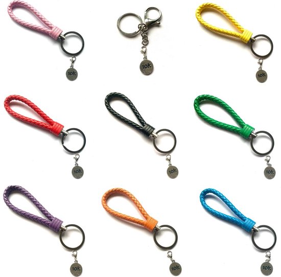 Porte-clés - Blauw foncé - Course à pied à pied - 10K - 10 kilomètres - Course - Triathlon - Sport - Pendentif - Cuir - Couleur - Bijoux de sport - Bijoux - Bijoux de sport - Bijoux - Équipe - Cadeau d'équipe