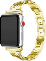 Geschikt voor Apple Watch bandje 38 / 40 / 41 mm - Series 1 2 3 4 5 6 7 SE - Smartwatch iWatch horloge band - 38mm 40mm 41mm - Fungus - RVS metaal - Goud - Twist