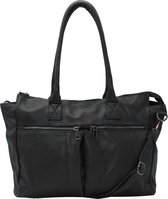 Nuba Dames Shopper - Western Bag - Handtas en Schoudertas - Leer Look - Zwart Antraciet