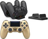 Wireless Controller (Goud/Gold) + Charger geschikt voor playstation 4 - ACTIEPAKKET Controller + Charger geschikt voor PS4