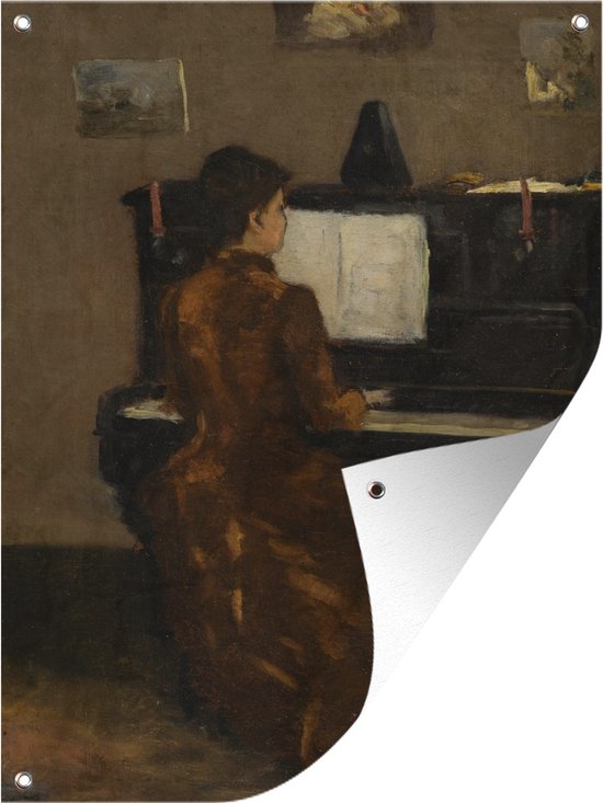 Tableau Fille au piano sur toile