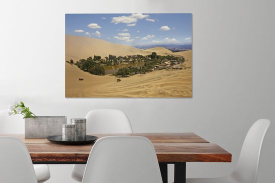 Tableau sur toile Oase au milieu du désert - 90x60 cm - Décoration murale