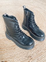 Shoekueen Dames Plateau Croco Veter 39