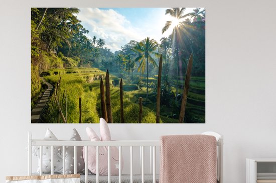 Stickers muraux - Film autocollant - Rizières en terrasse en Indonésie - 120x80 cm - Film adhésif - Stickers muraux chambre enfant - Papier peint autocollant - Papier peint autocollant - Film autocollant
