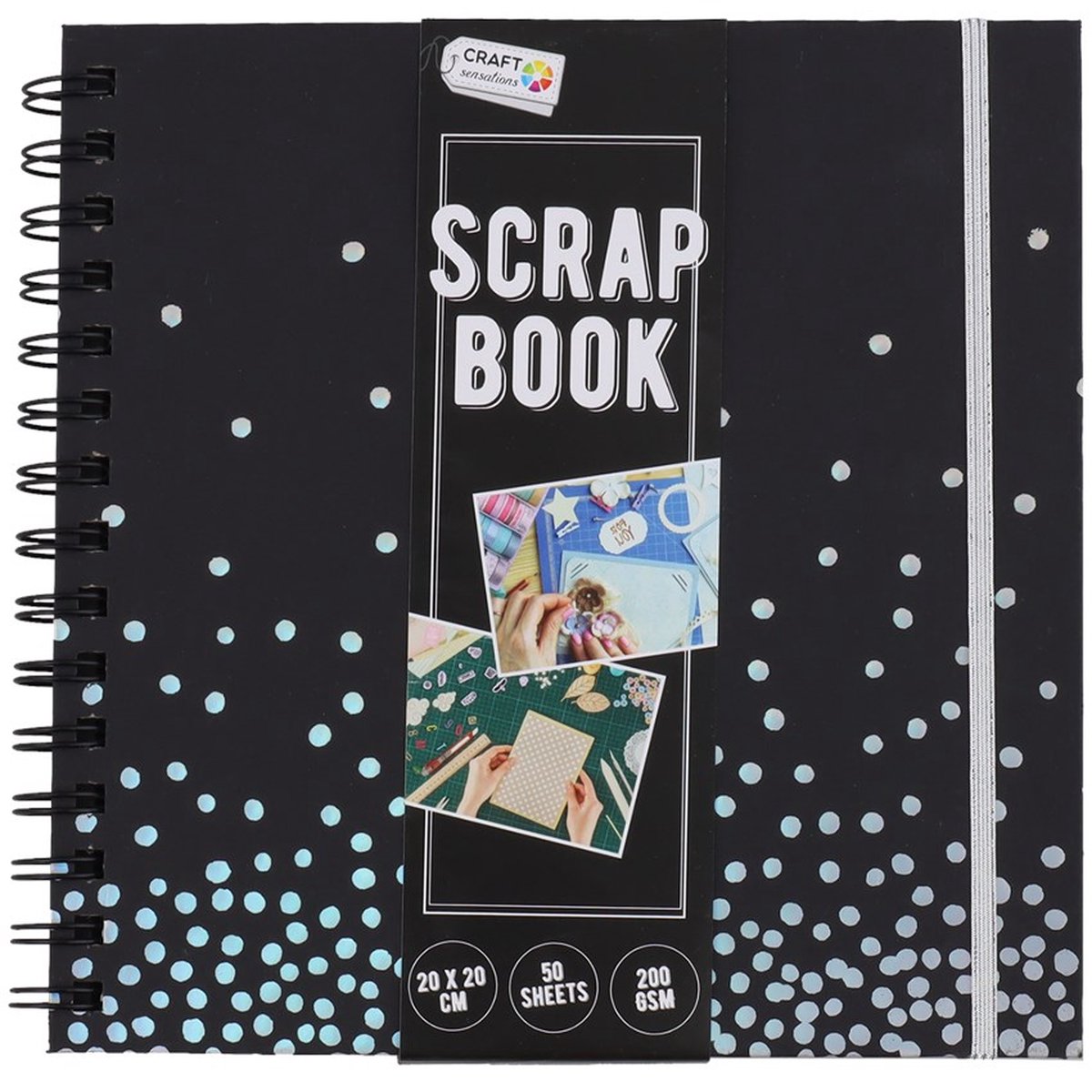 Scrapbook, Zwart Craft Paper, 50 sheets, Knutselen, hobby, 20 x 20 cm