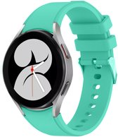 Aqua siliconen bandje met Galaxy Watch aansluiting - Sport bandje geschikt voor Samsung Galaxy Watch 5 & Watch 5 Pro / Samsung Galaxy Watch 4 / Samsung Galaxy Watch 4 Classic - Hor