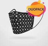 Duopack: Heaven of stars washable mondmaskers - S / Stoffen mondkapjes met print / Wasbare Mondkapjes / Mondkapjes / Uitwasbaar / Herbruikbare Mondkapjes / Herbruikbaar / Ov geschikt / Mondma