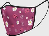 Duopack: Happy flower pattern washable mondmasker - S / Stoffen mondkapjes met print / Wasbare Mondkapjes / Mondkapjes / Uitwasbaar / Herbruikbare Mondkapjes / Herbruikbaar / Ov geschikt / Mo