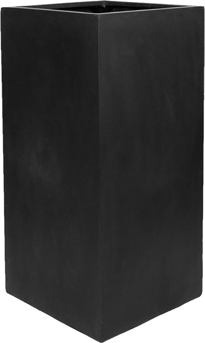 Poly plantenbak zwart 80cm breedt | Hoge rechthoekige boembak mat zwart | Grote bloempot plantenpot vaas vazen