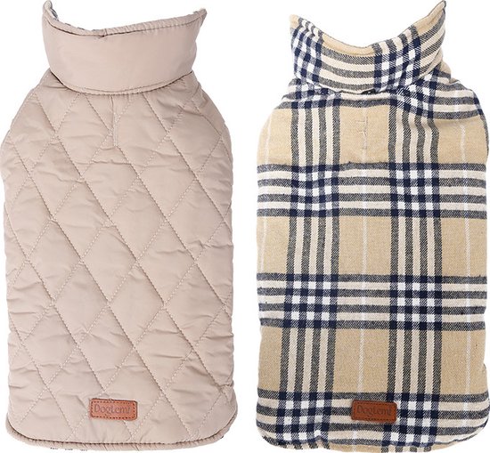 Hondenjas Hondentrui Hondenjasjes Voor Hondjes Hondenkleding – Omkeerbaar voor regen – Beige Maat XS – Zootic®