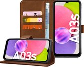 Samsung A03s Hoesje - Bookcase Portemonnee Hoes Bruin
