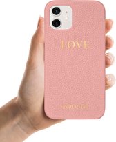 ENROUGE Iphone 12 Mini Hoesje Echt Leer + Naam Personalisatie