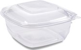 Plus Pack - Saladebakje 375 ml - 100 stuks - Transparant Met Deksel - RPET - Vershoudbakje