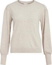 Vila Trui Vielasta L/s Puff Sleeve Knit Top/b 14068486 Natural Melange Dames Maat - L
