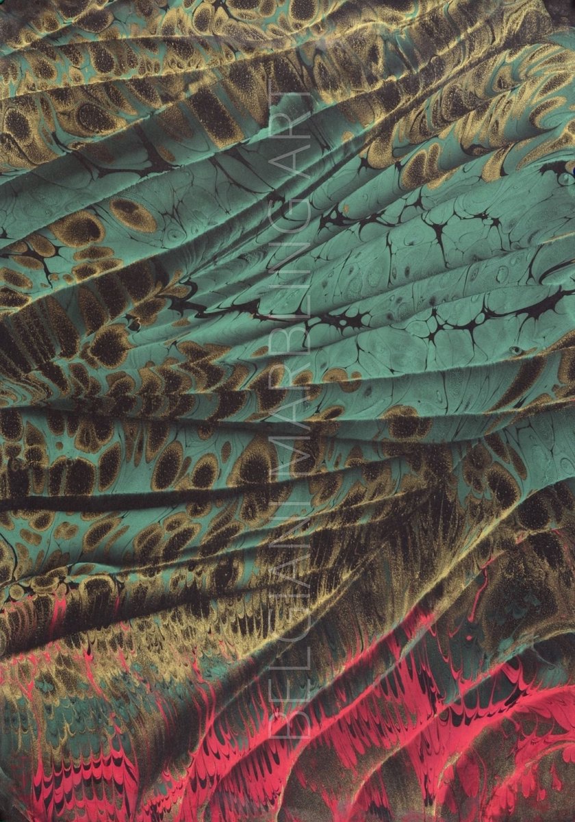 Originele handgemaakte Turkse kunst Ebru, Turkse papier marmering, 35x50cm decoratief papier voor boekbinden, kunst aan de muur, woondecoratie