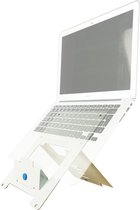 R-Go Riser Flexibel Laptopstandaard, Verstelbare notebookstandaard van alunimium, Ergonomich en compact, Compatibel voor laptop (10-22 inch), Opvouwbare en ultradun, Wit