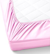 Nice Dreams - Hoeslaken - 100% Katoen - Roze - 90x200 cm (tot 30 cm hoogte)