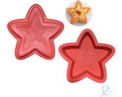 ZijTak - Bakvorm - Kerstster - Kerstmis - Christmas - Ster - Taart - Cake - Gebak - Silicone - Rood