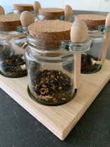 Étagère à thé avec 6 pots et cuillère en bois pour Thee à thé (remplacement de la boîte à thé) MeubelZwagerij