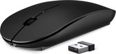 SAMTECH Draadloze Muis – Oplaadbaar - Bluetooth receiver Muis - Computermuis - Draadloos – Geschikt voor Laptop, pc, Dell, Surface, Apple en meer - Zwart