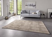 Design vloerkleed ruiten Monte ELLE - beige/bruin 166x230 cm