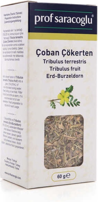 Prof Saracoglu Çoban Çökerten (Tribulus terrestris) gedroogde vruchten, 60g.