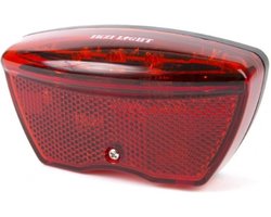 Ikzilight Achterlicht met 5 LED's en reflector - Batterijgevoed - 80mm - Zichtbaar tot 800m