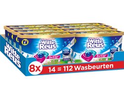 Witte Reus Power Caps Wascapsules - Wasmiddel Capsules - Voordeelverpakking - 8 x 14 wasbeurten