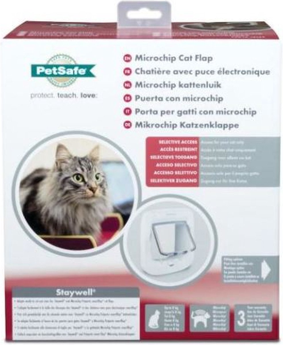 PetSafe Microchip - Wit - Kattenluik - 12,2 x 23,9 | bol.com