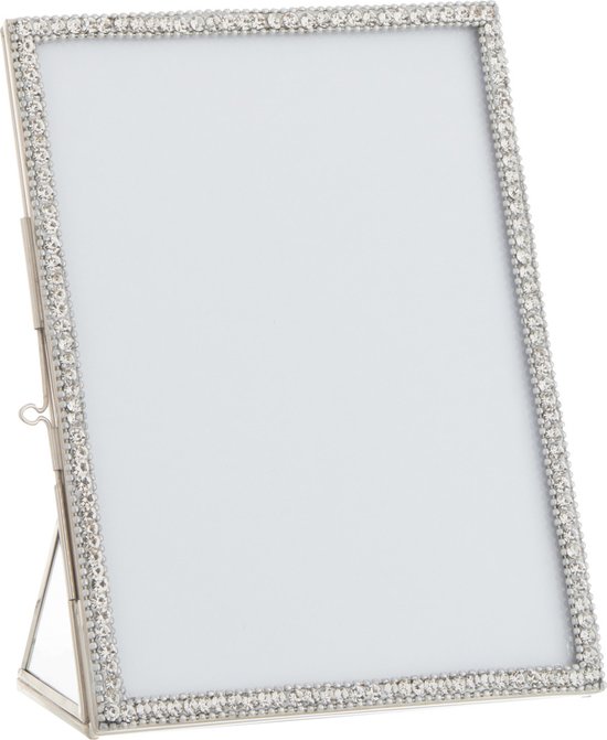 J-Line Fotokader Juweel Metaal/Glas Zilver Small Set van 2 stuks