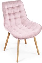 Eetkamerstoel - Eetkamerstoelen - Keukenstoelen - Set van 8 - Roze