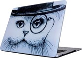 By Qubix Macbook pro 13 inch retina 'touchbar' case - Wise cat - Alleen geschikt voor Macbook Pro 13 inch met touchbar (model nummer: A1706 / A1708) - Eenvoudig te bevestigen macbook cover!