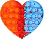 Pop it van By Qubix Pop it fidget toy - Hartje - Multicolor Oranje, Rood, Blauw - fidget toy van hoge kwaliteit!