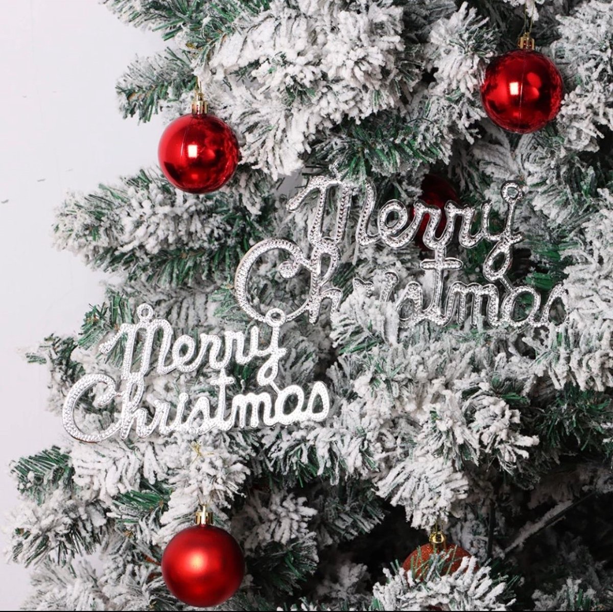 Kersthanger -kerstdecoratie -kerstboom -2 stuks -decoratie voor de kerstboom -merry christmas zilver hanger -merry christmas kerstboomhanger zilver-zilver kerstboom hanger merry christmas-kerstboomhanger kerst-Kerstboom Decoratie-Kerstsfeer-Christmas