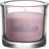 4 stuks Bolsius chic kaarsen in glas 92/80 pastel roze wax (25 uur)