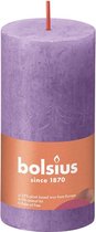8 stuks Bolsius violet rustiek stompkaarsen 100/50 (30 uur) Eco Shine Vibrant Violet