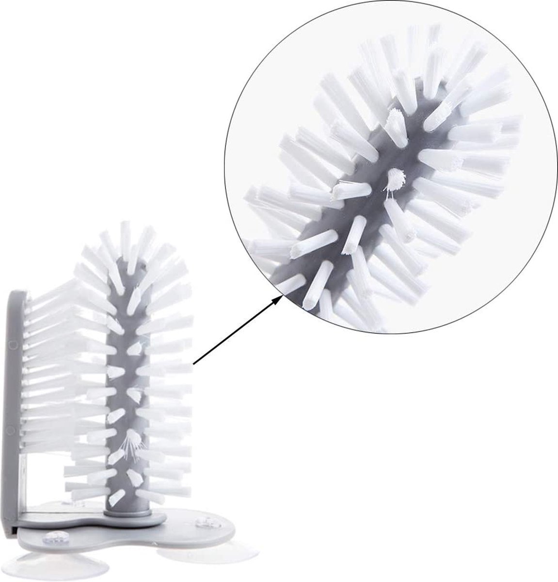 Goedkoopste Glazenborstel - Spoelborstel - Afwasborstel met Zuignap - Spoelborstel voor Glazen - Bierglasreiniger - Afwasborstel voor Glazen - Glazenborstel met Zuignap