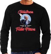 Trump Christmas is fake news foute Kerst trui - zwart - heren - Kerst sweater / Kerst outfit 2XL