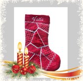 MyMoozies Kerstsok met naam wit/zilver
